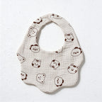 Six-Layer Cotton Gauze Baby Bib with Scalloped Edge