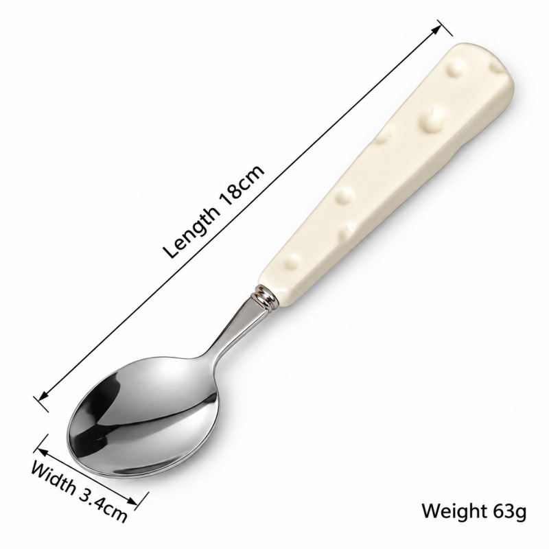 Cheese-Pattern Flatware - Ceramic Handles and Polished Heads