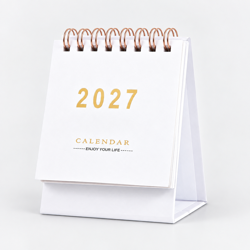 CouldNook 2027 Gold Foil Mini Desk Calendar - Assorted Colors