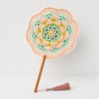 CouldNook Yarn Hand Fan - Floral Medallion and Tassel