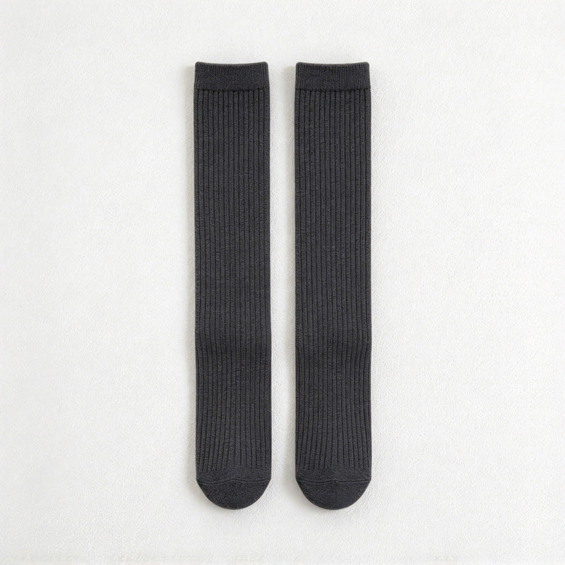 CouldNook Solid Knee-High Socks - Smooth Body And Broad Upper Band