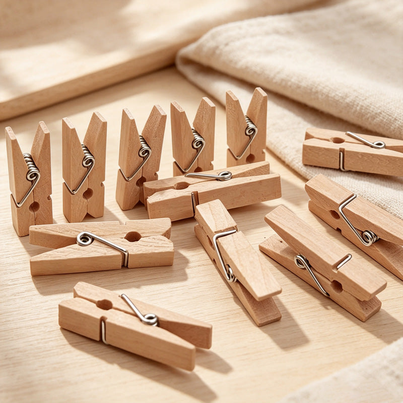 CouldNook Wooden Utility Clips - Eight Natural Sizes Collection