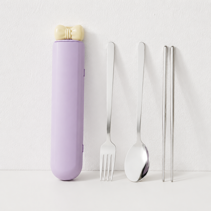 CouldNook Portable Cutlery Set - Spoon Fork Chopsticks and Tube Case