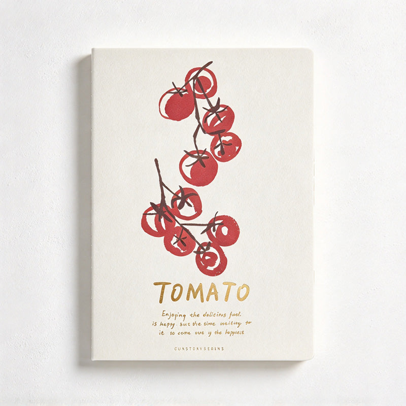 CouldNook Stitched Notebook - Food Illustrations and Lightly Ruled Writing Pages