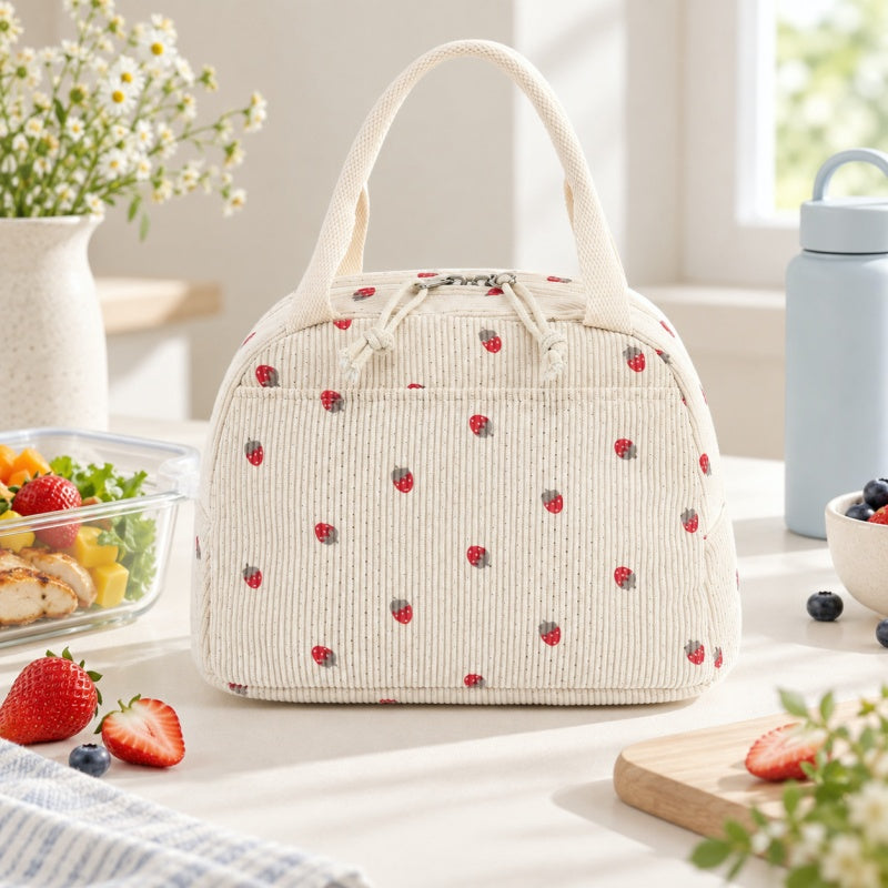 CouldNook Strawberry Lunch Bag - Curved Top and Front Pocket