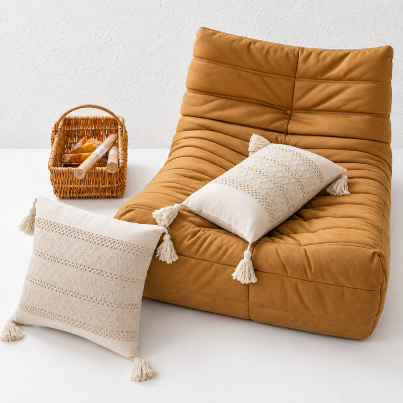 CouldNook Tasseled Cushion Cover - Woven Patterns And Four Corner Tassels