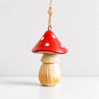 Mushroom Ornament - Paired Red Caps and Twine Loop