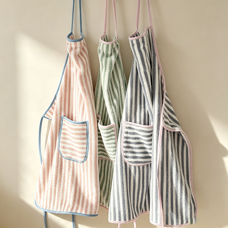 CouldNook Striped Bib Apron - Contrast Pocket Kitchen Essential