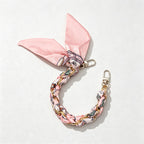 CouldNook Floral Scarf Phone Wrist Strap - Rose Braided Chain