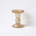 CouldNook Glass Pedestal Candle Holder - Tiered Stem And Separate Candle Options