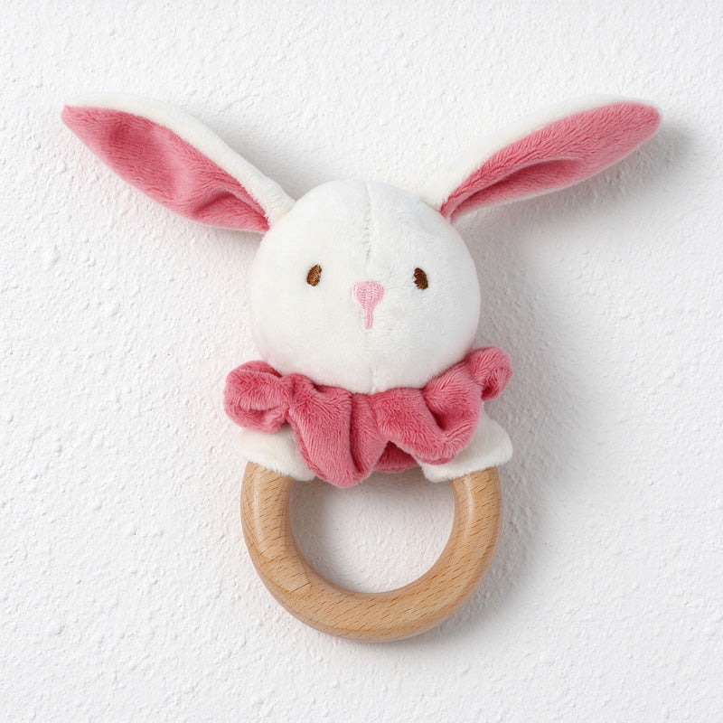 Animal Rattle in Fabric and Wooden Ring Styles