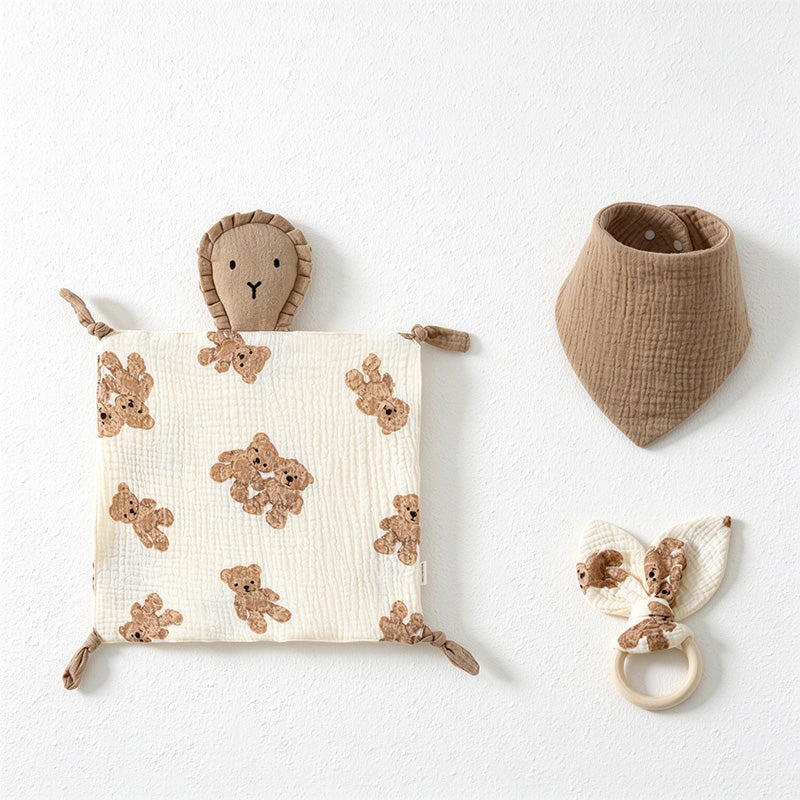 Lion Comfort Cloth and Bib Three-Piece Set