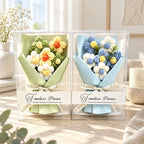 CouldNook Knitted Flower Bouquet - Wrapped Petals for Thoughtful Gifting