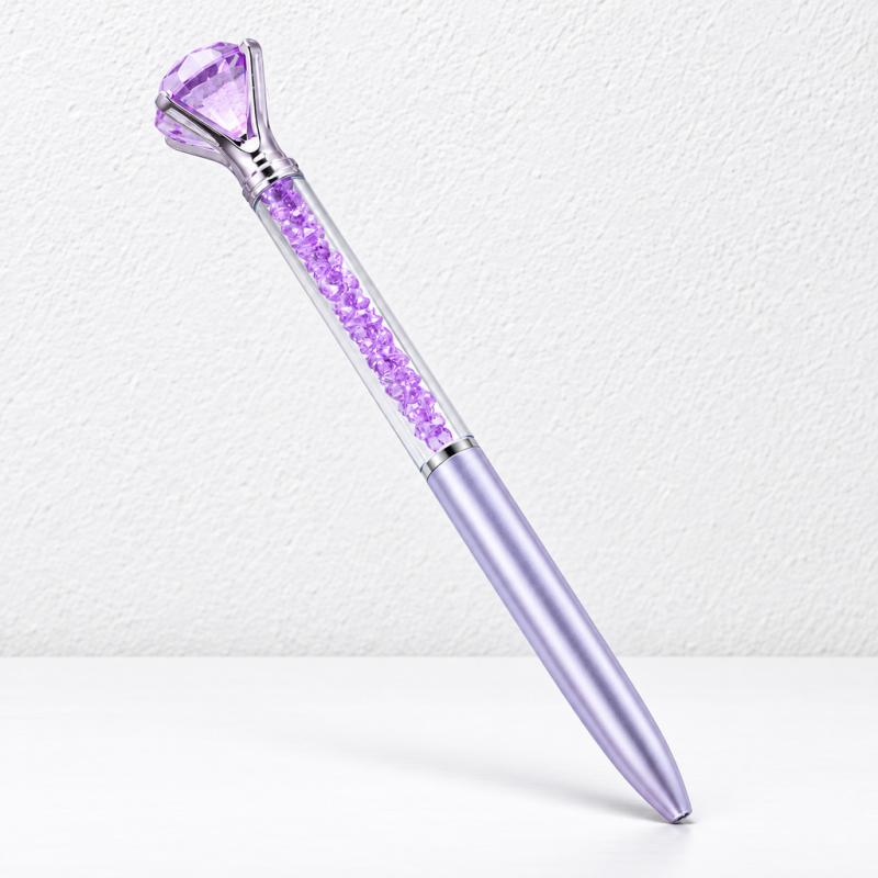 CouldNook Gem Top Ballpoint Pen - Clear Decorative Barrel and Facets