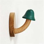 CouldNook Wood Mushroom Wall Hook - Adhesive Screw Options