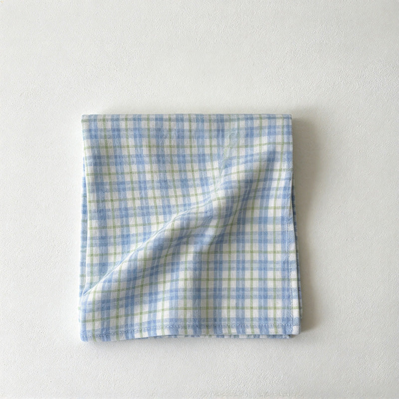 CouldNook Plaid Fabric Table Napkin - Woven-Look Checks And Sewn Label