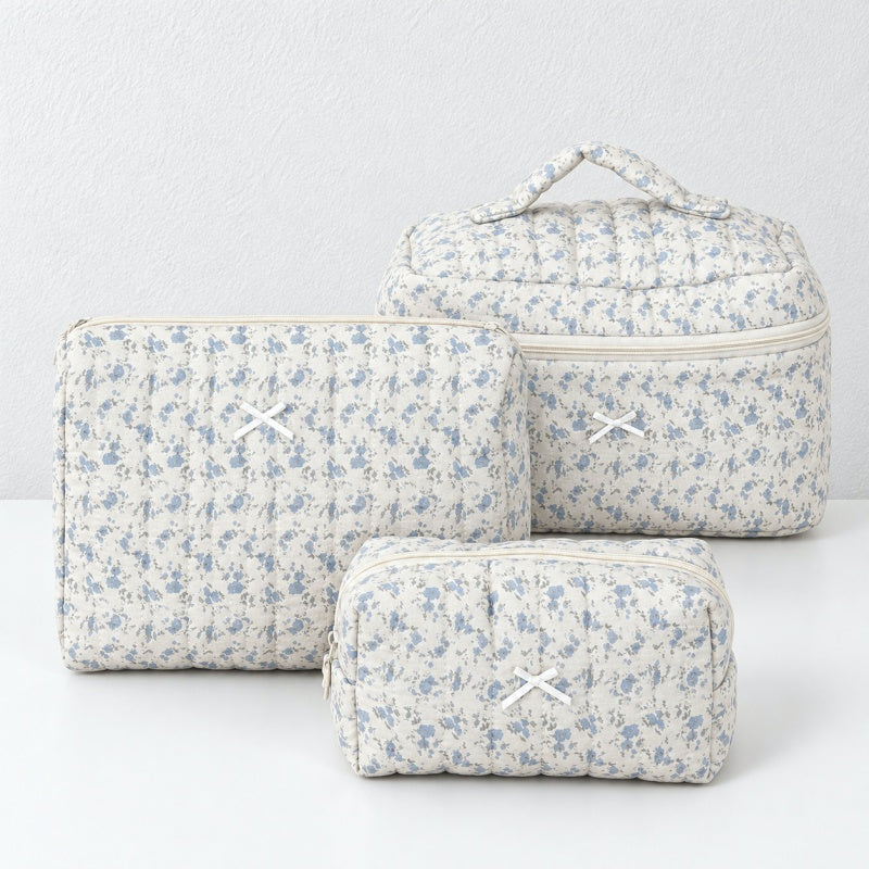 CouldNook Floral Makeup Bag - Tiny Bow Accent