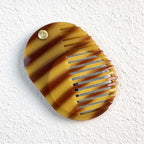 CouldNook Oval Mirror Comb - Patterned Acetate and Gold-tone Swivel Pivot