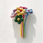 CouldNook Fabric Flower Gel Pen - Padded Petals And Curved Leafy Stem