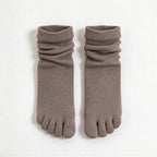 CouldNook Solid Split-Toe Socks - Plain Surface And Gatherable Upper
