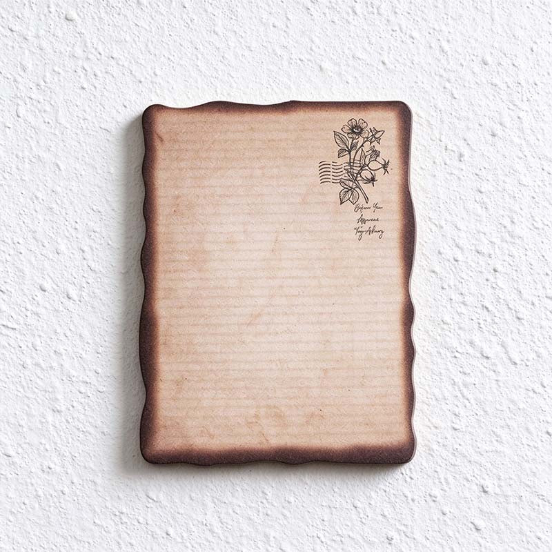 CouldNook Aged Letter Sticky Notes - Darkened Borders And Botanical Details