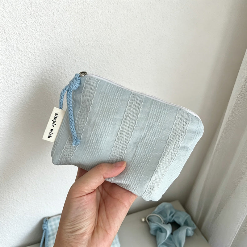 CouldNook Mini Coin Pouch - Seven Blue Textile Patterns