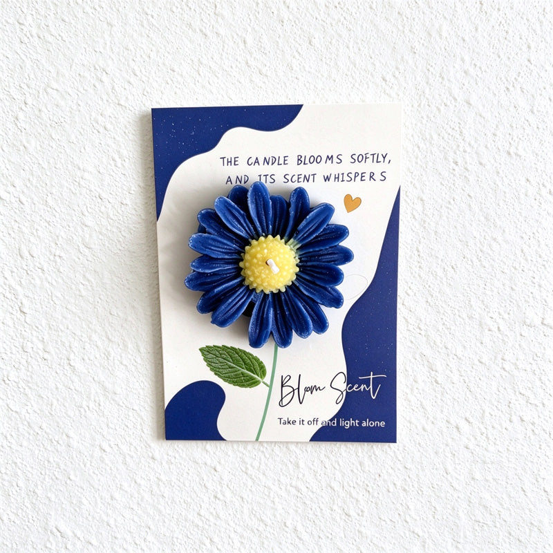 Flower Scented Candle Gift Cards with Raised Wax Blooms