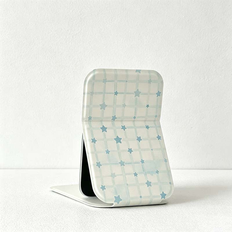 CouldNook Folding Compact Mirror - Printed Padded Stand Cover