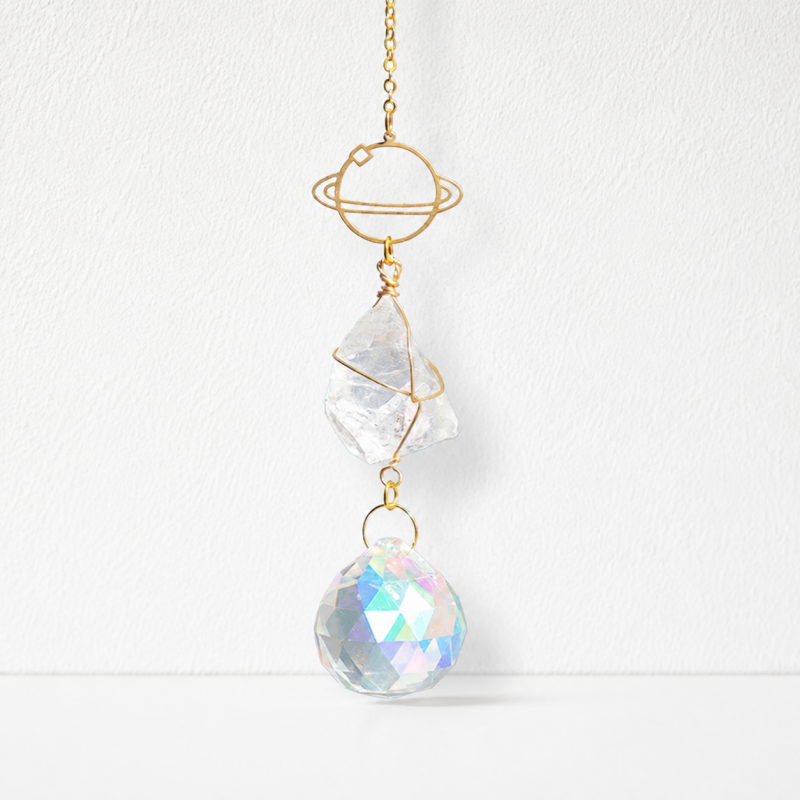 CouldNook Stone Crystal Suncatcher Ornament - Celestial Metal Frames