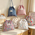 CouldNook Large Floral Drawstring Bag - Six Woodland Prints