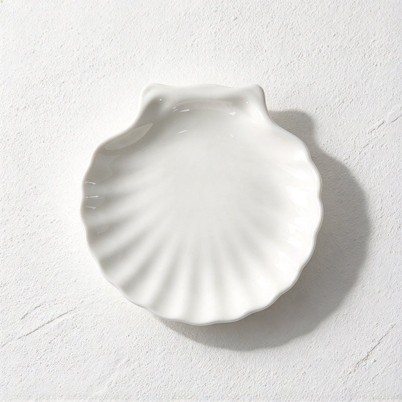 CouldNook Shell Dish - White Scalloped Serving Shape