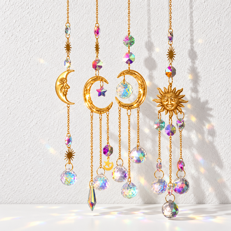 CouldNook Decorative Suncatcher - Celestial and Nature Motifs in Hanging Arrangements
