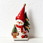 Wooden Christmas Tabletop Decorations with Printed Holiday Scenes