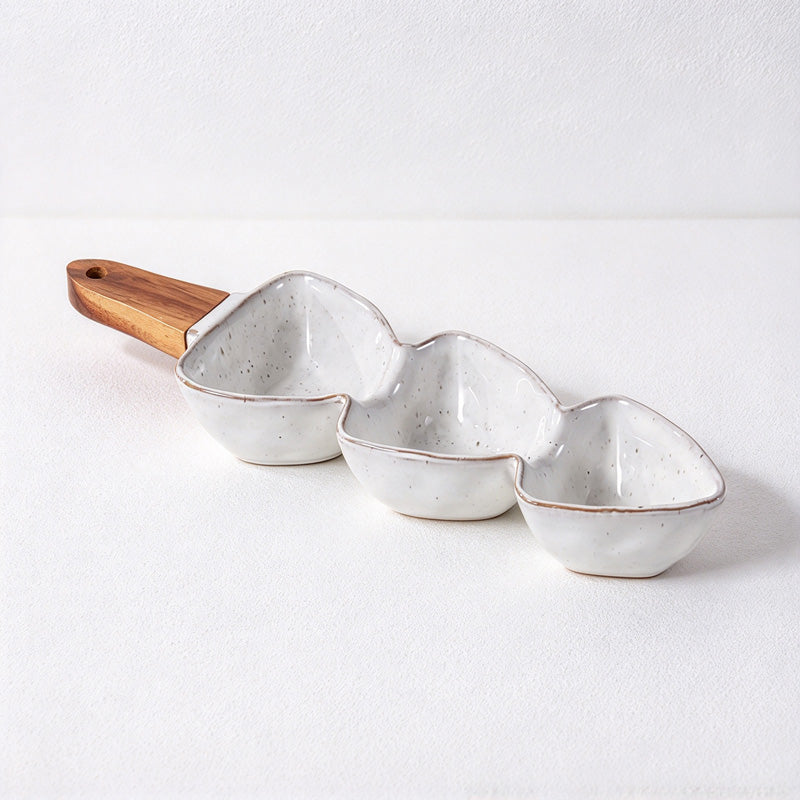CouldNook Divided Serving Dish - Three Heart Bowls