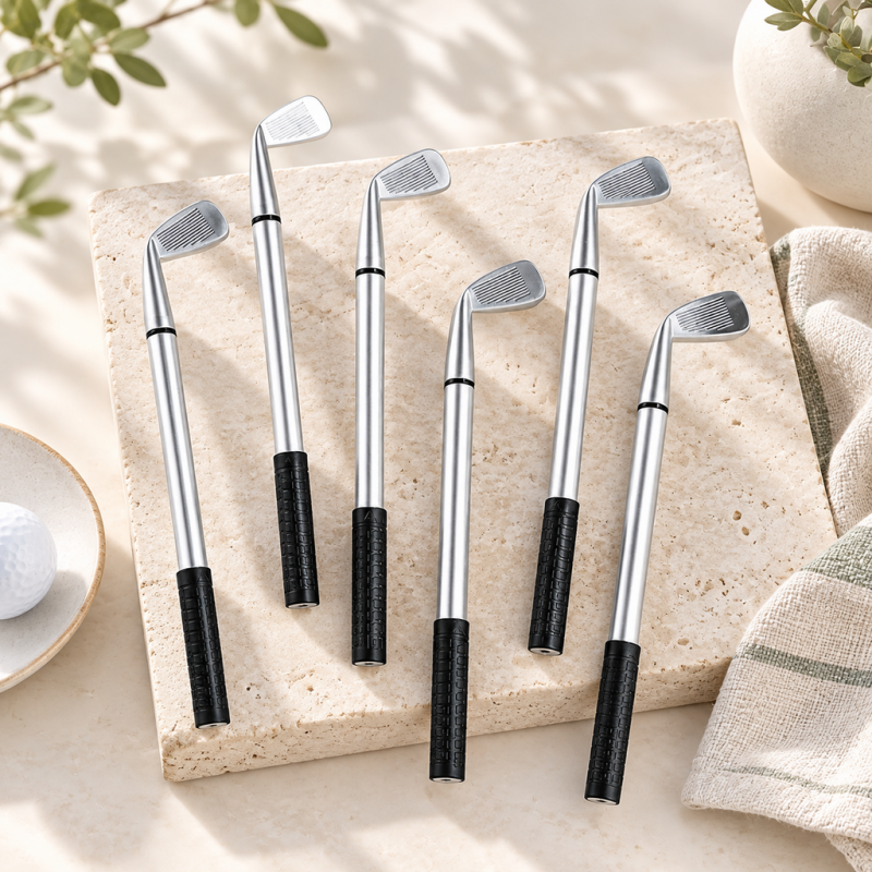 CouldNook Golf Club Ballpoint Pen - Silver Look and Black Cap