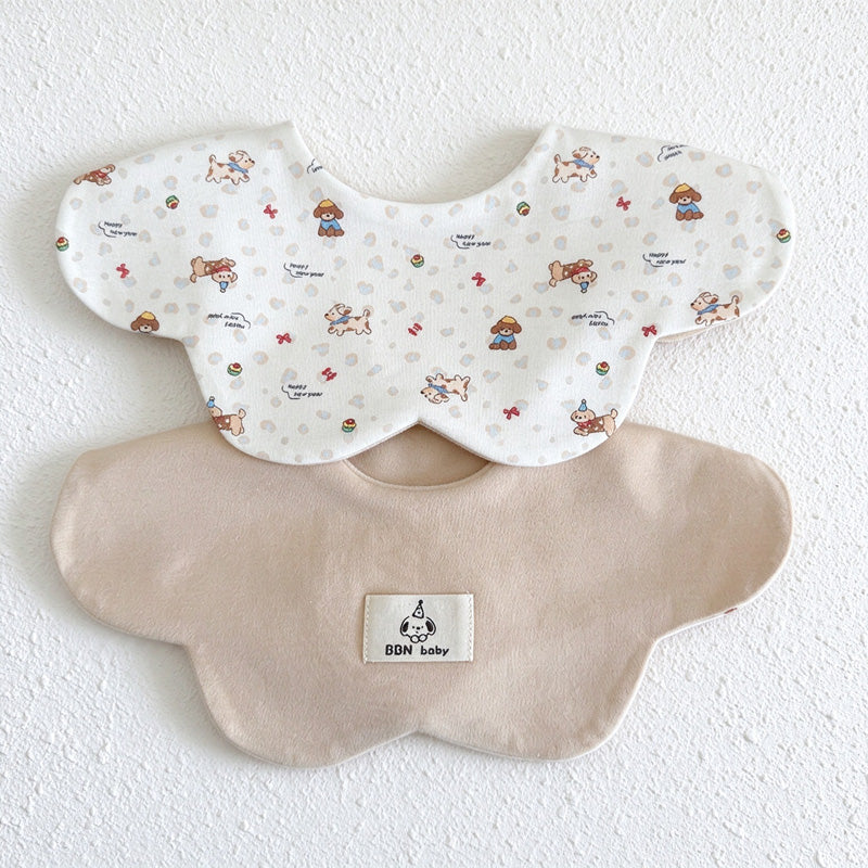 Waterproof Baby Bib with Reversible Scalloped Design