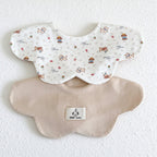 Waterproof Baby Bib with Reversible Scalloped Design
