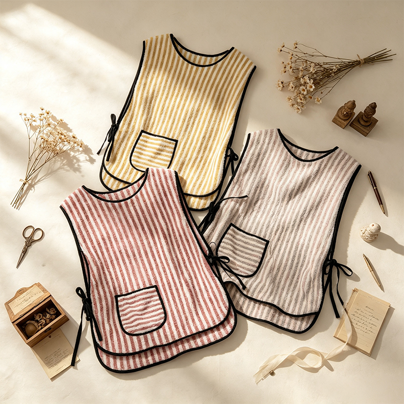 CouldNook Striped Smock Apron - Easy Slipover Kitchen Tunic