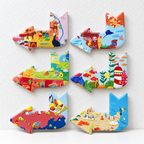 CouldNook Arrow Fridge Magnet - Raised Travel Motifs And Colorful Landmark Scenes