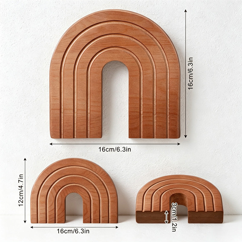 CouldNook Wooden Rainbow Arch Bookends - Nested Groove Design