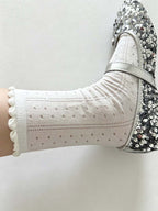 CouldNook Textured Delicate Openwork Textured Hosiery - Practical Room Accent