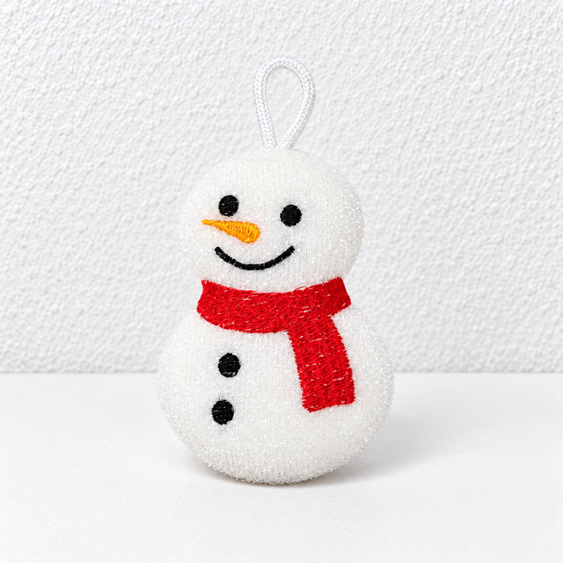 Embroidered Christmas Dishwashing Sponges with Hanging Loops