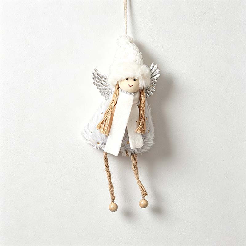 CouldNook Christmas Angel Hanging Ornament - Shimmering Wings and Textured Dress