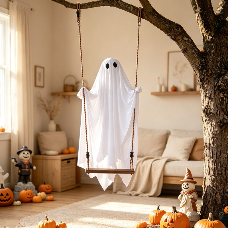 CloudNook Swing Ghost Hanging Prop‑Halloween Yard Decor