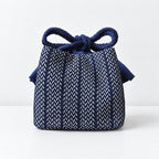 CouldNook Tea Ware Storage Pouch - Blue Drawstring Closure