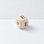 CouldNook Wood Alphabet Beads - Rounded Cubes and Letter Faces