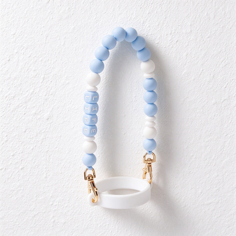 Water Bottle Carry Strap with Beads or Woven Flowers