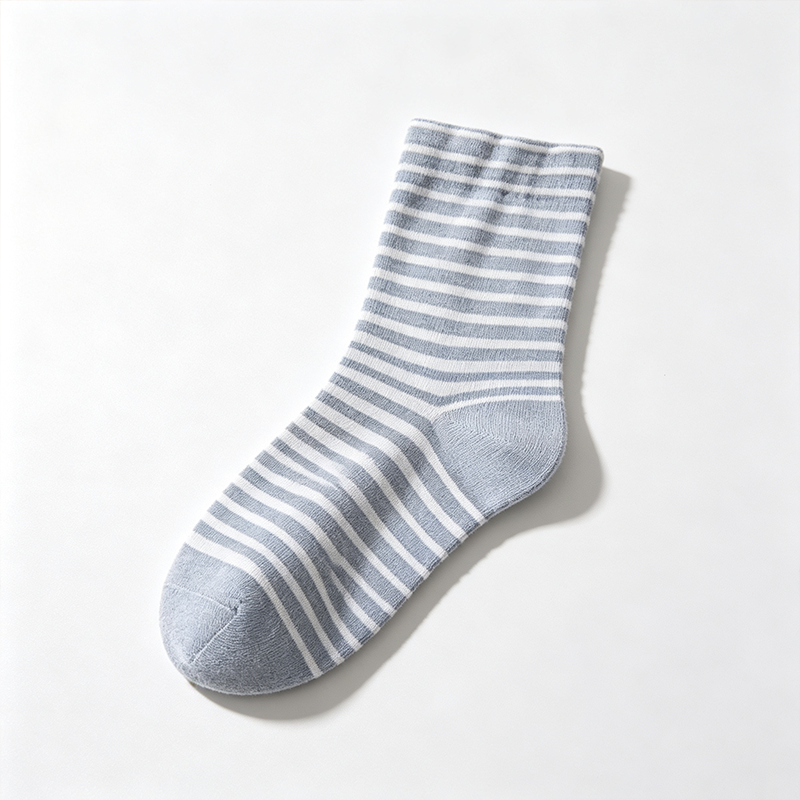CouldNook Cozy Cotton Striped Sleep Socks - Bedtime Footwear Accent