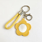Flower Mirror Keychain with Braided Loop Strap