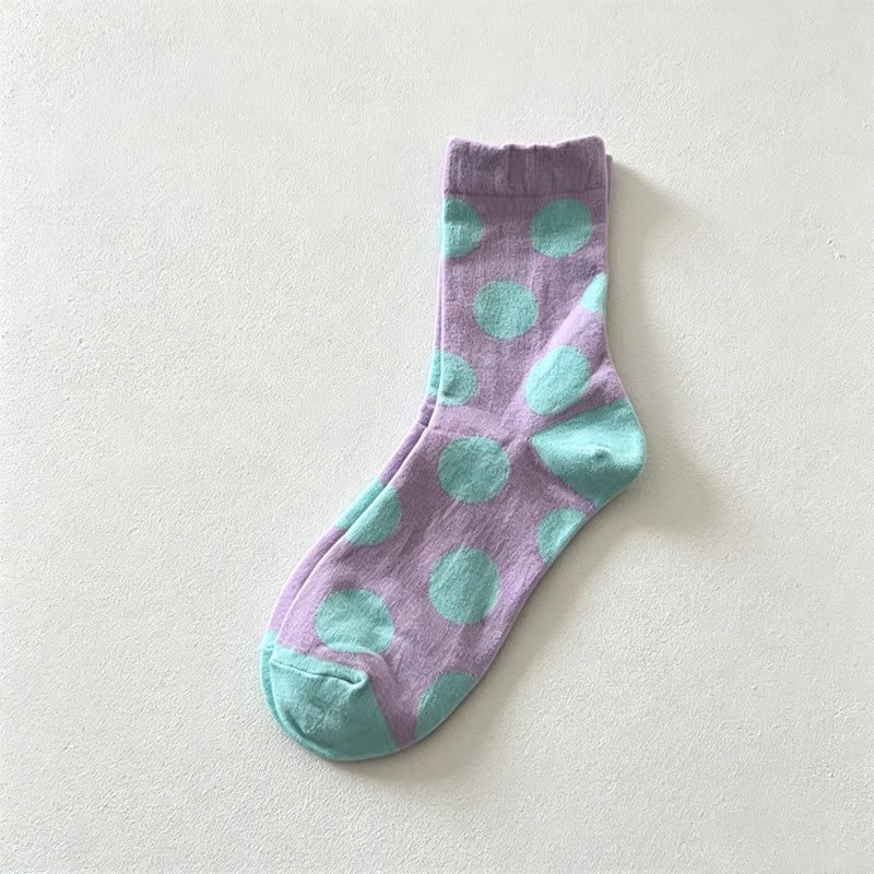 CouldNook Polka Dot Crew Socks - Bold Dot Pattern